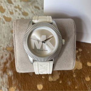 Michael Kors watch with white silicone band